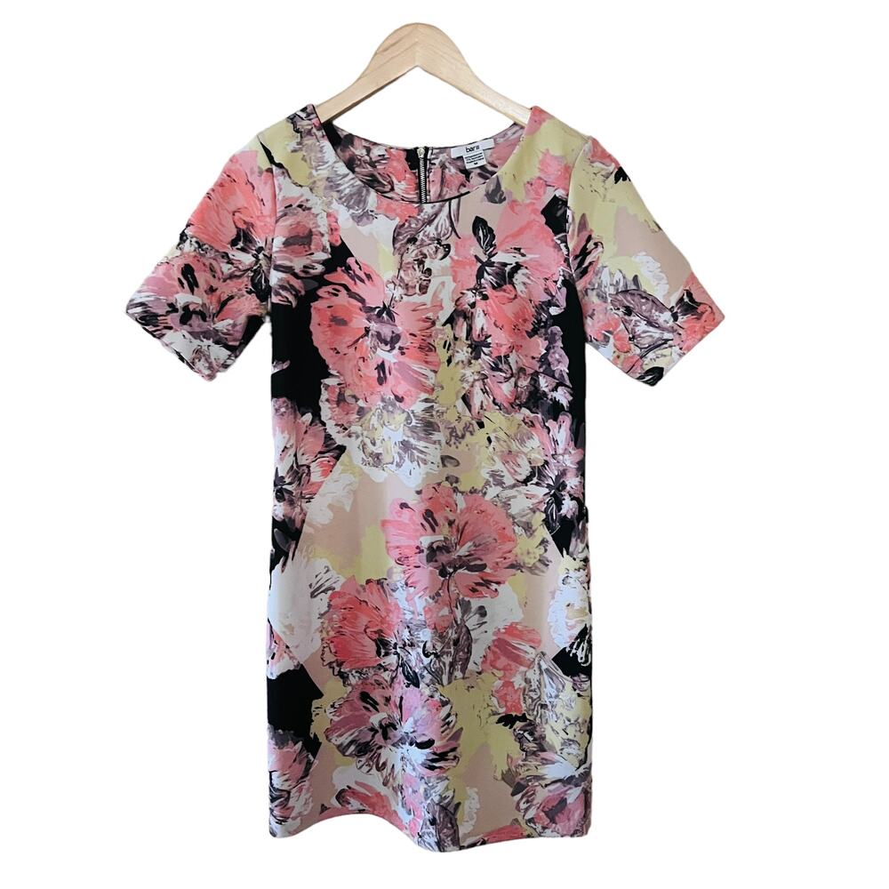Bar lll ScubaMulticolored Floral Short Sleeve Sheath Dress Size Medium